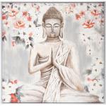 Toile peinte Bouddha encadrée 78x78 cm
