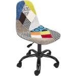 Chaises de bureau multicolores patchwork en tissu à hauteur réglable 