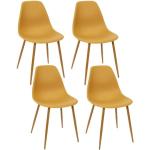 Chaises design jaunes en lot de 6 scandinaves 