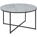 Tables basses rondes blanches en verre diamètre 80 cm contemporaines 