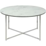 Tables basses rondes blanches en verre diamètre 45 cm modernes 