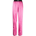Pantalons taille haute de créateur Tom Ford roses en satin stretch pour femme 