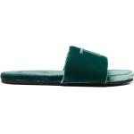 Sandales plates de créateur Tom Ford vertes en velours à bouts ouverts pour homme 