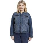 Vestes en jean Tom Tailor Denim bleues en coton délavées Taille 3 XL plus size look fashion pour femme en promo 