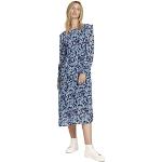 Robes plissées Tom Tailor Denim bleues à motif fleurs midi Taille M look fashion pour femme 