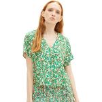 Blouses Tom Tailor Denim vertes en viscose à motif fleurs Taille L look fashion pour femme 