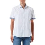 Chemises Tom Tailor bleus clairs en seersucker à manches courtes lavable en machine à manches courtes col kent Taille S look fashion pour homme 