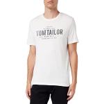 T-shirts Tom Tailor blancs à logo à manches courtes à manches courtes Taille L look fashion pour homme 
