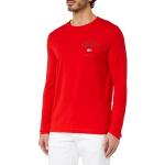 T-shirts Tommy Hilfiger rouges métalliques à manches longues à manches longues Taille L look fashion pour homme en promo 