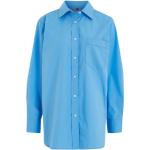 Blouses Tommy Hilfiger bleues en popeline en coton bio éco-responsable Taille XS pour femme 