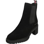 Boots Chelsea Tommy Hilfiger noires en coton Pointure 42 look fashion pour femme 
