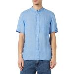 Chemises Tommy Hilfiger bleus foncé en lin Taille L classiques pour homme en promo 