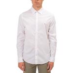 Chemises Tommy Hilfiger blanches à logo en popeline à manches longues à manches longues Taille XXL look casual pour homme 