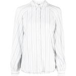 Chemises Tommy Hilfiger blanches à rayures en viscose à manches longues Taille XS classiques pour femme en promo 