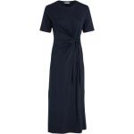 Maxis robes Tommy Hilfiger bleues en viscose maxi à manches courtes à col rond Taille XL pour femme 