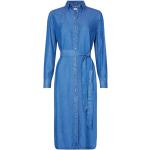 Robes Tommy Hilfiger bleues en denim à manches longues mi-longues à manches longues Taille L look casual pour femme 