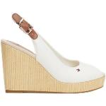 Sandales compensées Tommy Hilfiger Iconic blanches en caoutchouc Pointure 37 look casual pour femme en promo 