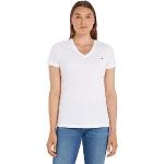 T-shirts Tommy Hilfiger blancs en coton à manches courtes bio à manches courtes Taille S look casual pour femme en promo 