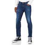 Jeans droits Tommy Hilfiger bleues foncé en denim stretch W28 look Hip Hop pour homme en promo 