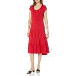 Robes Tommy Hilfiger rouges à manches courtes mi-longues à manches courtes à col rond Taille XS look casual pour femme 