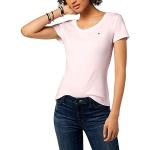 T-shirts Tommy Hilfiger roses à manches courtes à capuche à manches courtes à col en V Taille L classiques pour femme 