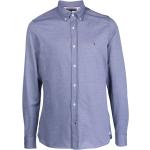 Chemises Tommy Hilfiger bleues en coton mélangé à manches longues à manches longues pour homme en promo 