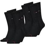 Tommy Hilfiger Lot de 4 paires de chaussettes de sport unisexes pour homme et femme 85 % coton noir blanc gris 39-42 43-46 47-49, Noir (3239), 47-49