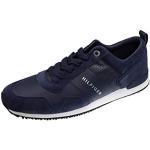 Tommy Hilfiger Baskets Homme Iconic Leather Suede Mix Runner, Bleu (Midnight), 40