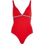 Maillots de bain une pièce Tommy Hilfiger rouges Taille S look fashion pour femme en promo 