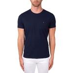 T-shirts basiques Tommy Hilfiger Signature bleus à manches courtes Taille S pour homme 