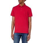 T-shirts fashion Tommy Hilfiger rouges en coton bio à manches courtes Taille L classiques pour homme en promo 