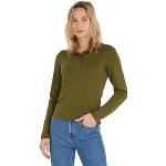 T-shirts fashion Tommy Hilfiger verts en coton mélangé à manches longues Taille S classiques pour femme 