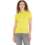 T-shirts fashion Tommy Hilfiger jaunes en coton mélangé à manches courtes Taille M classiques pour femme en promo 