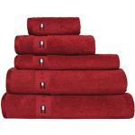Serviettes de bain Tommy Hilfiger rouges en coton 70x140 