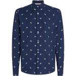 Chemises Tommy Hilfiger bleues en coton imprimées Taille L look casual 