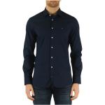 Chemises cintrées Tommy Hilfiger bleues en coton à manches longues Taille 3 XL look casual 