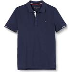 Polos à manches courtes Tommy Hilfiger bleus en coton lavable à la main look fashion pour garçon de la boutique en ligne Amazon.fr 
