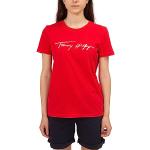 T-shirts Tommy Hilfiger Signature rouges à logo à manches courtes à manches courtes Taille M look fashion pour femme 