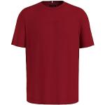 T-shirts Tommy Hilfiger rouges en jersey à manches courtes à manches courtes à col rond Taille M look fashion pour homme 