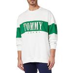 Tommy Jeans TJM Reg Authentic Block Crew DM0DM15026 Sweatshirts, Blanc (White), L Homme