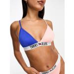 Tommy Jeans - Archive - Haut de bikini triangle style colour block - Bleu ultra et rose-Multicolore