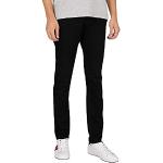 Jeans droits Tommy Hilfiger noirs en denim tapered stretch W31 look Hip Hop pour homme en promo 