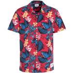 Chemises hawaiennes Tommy Hilfiger rouges en coton à manches courtes Taille S classiques pour homme 