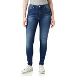 Jeans taille haute Tommy Hilfiger bleus en denim stretch W32 look Hip Hop pour femme en promo 