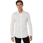Chemises cintrées Tommy Hilfiger Original blanches bio à manches longues Taille M classiques pour homme en promo 