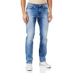 Jeans droits Tommy Hilfiger bleues claires en denim stretch W36 look Hip Hop pour homme en promo 
