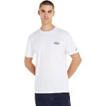 T-shirts Tommy Hilfiger Flag blancs en coton à manches courtes à manches courtes Taille XL look Hip Hop pour homme en promo 