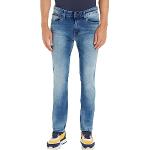 Jeans droits Tommy Hilfiger Wilson bleues claires en denim stretch W38 look Hip Hop pour homme en promo 