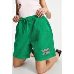 Shorts taille haute Tommy Hilfiger verts en velours Taille S classiques pour femme en promo 