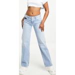 Jeans droits Tommy Hilfiger bleus à logo W29 L30 pour femme en promo 